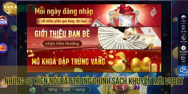 Những sự kiện nổi bật trong chính sách khuyến mãi V9bet