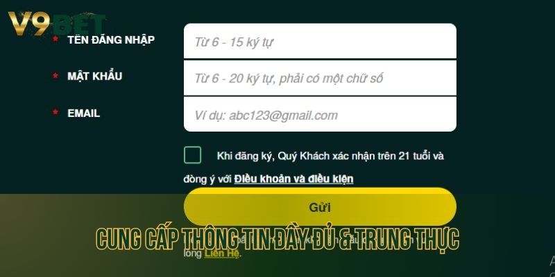 Điền chính xác thông tin 
