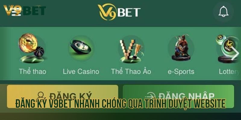 Quy trình đăng ký V9bet nhanh chóng quá website
